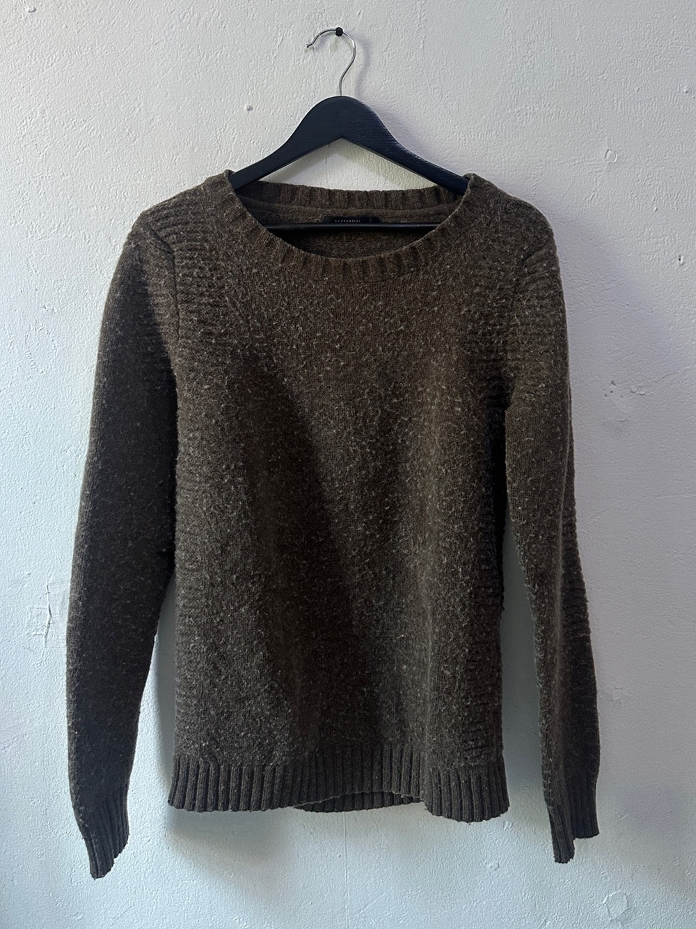 Gazzarrini Brown Wool Blend Crewneck Sweater Women’s M Made in Italy